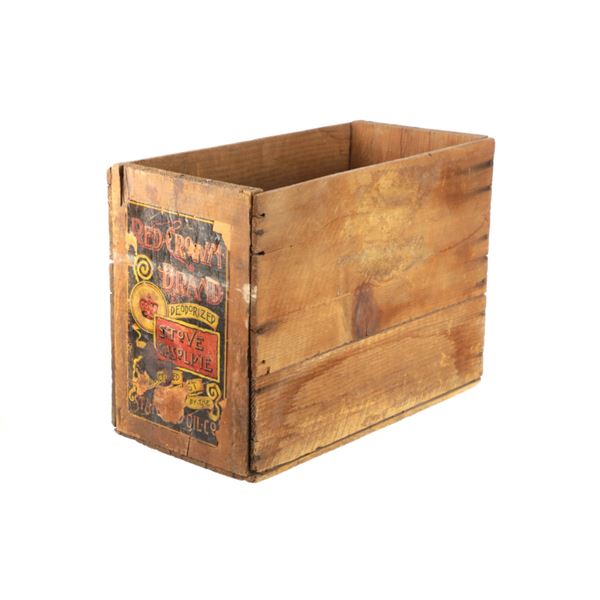 Hart Estate Red Crown Brand Stove Gasoline Crate
