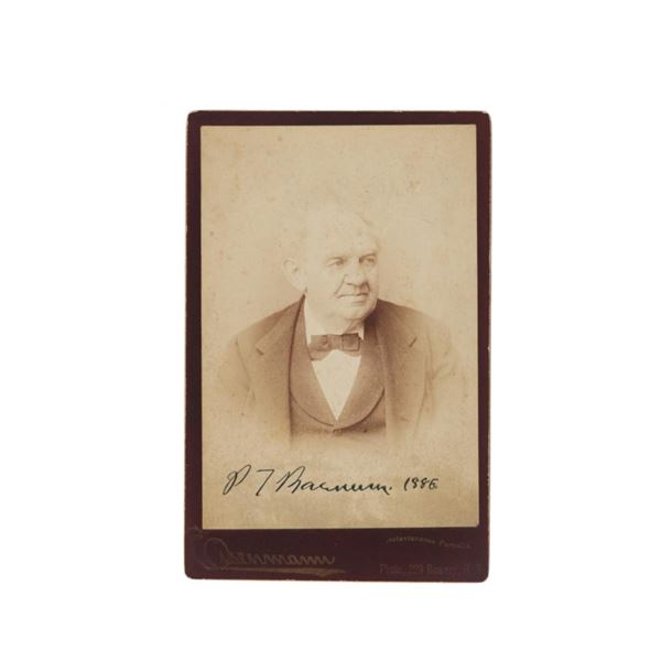 Chas. Eisenmann Photo Of P. Barnum Signed 1886