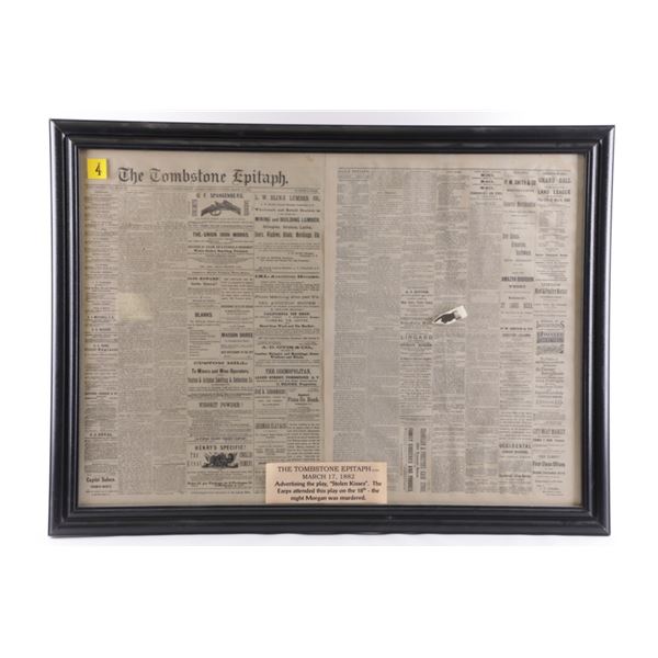 Tombstone Epitaph Stolen Kisses Play Ad March 1882