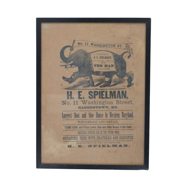 Rare 1850s Advertising Broadside H. E. Spielman