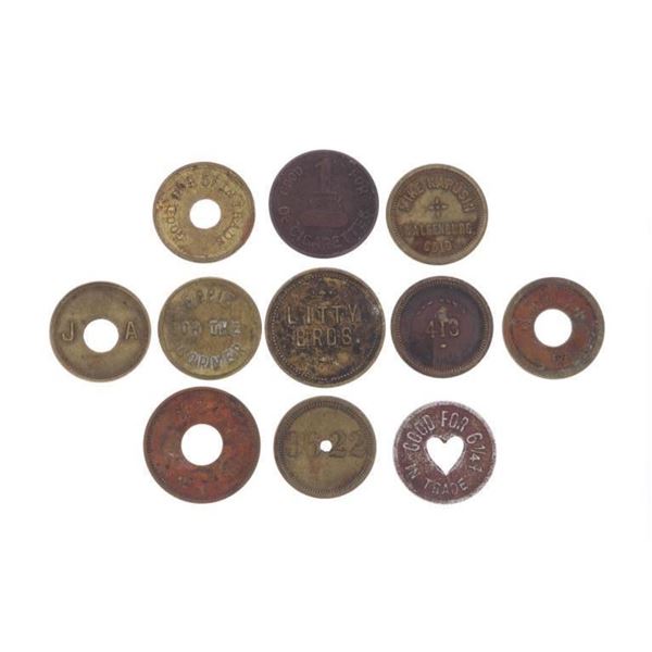 Tombstone Found Brass Trade Tokens c. 1870-1900