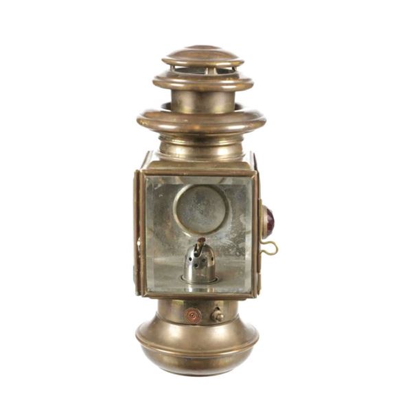 Early Full Brass Car Side Kerosene Lamp 1908-1910s