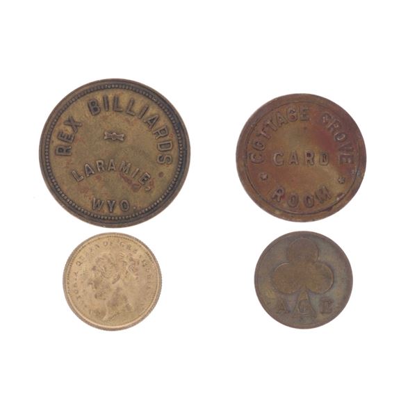 Tombstone Found Variety Gaming Tokens c. 1890-1910