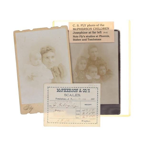 C.S Fly "McPherson Family" Boudoir Cards & Receipt