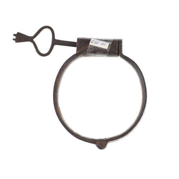 Ca. 1840-1860 Slave/ Prisoner Hand Forged Handcuff