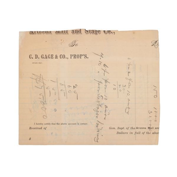 G.D. Gage & Co., Prop's Reciept-Halderman Hanging