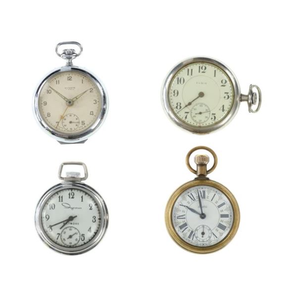 Ingraham, Hydate, Elgin & Sears Pocket Watches (4)