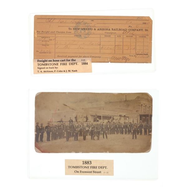 Tombstone Fire Department Photo & Freight Log 1883