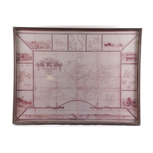 Tombstone Mining District Map Print Early 20th C