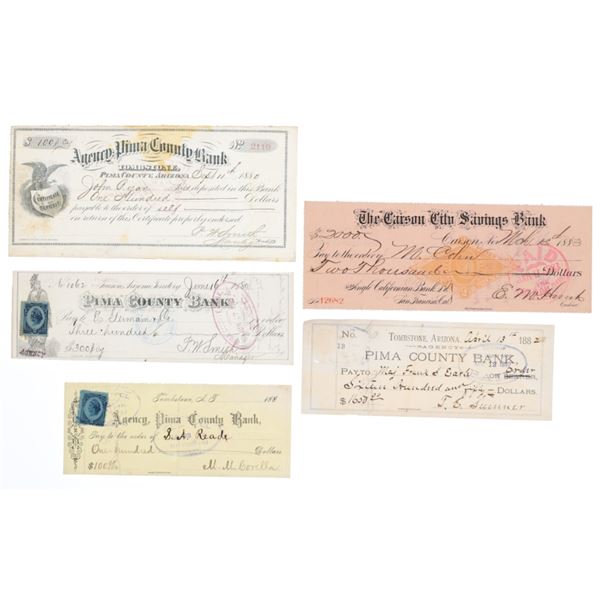 Pima County Bank & Carson City Bank Notes c. 1880s
