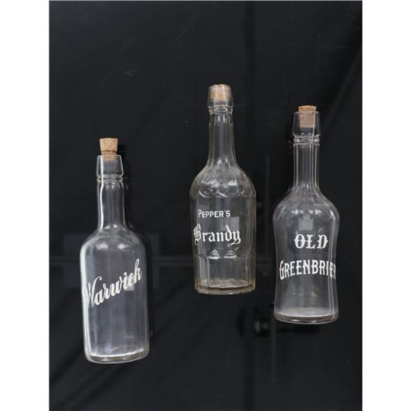 Tombstone Glass Whiskey & Brandy Bottles 1880-1900