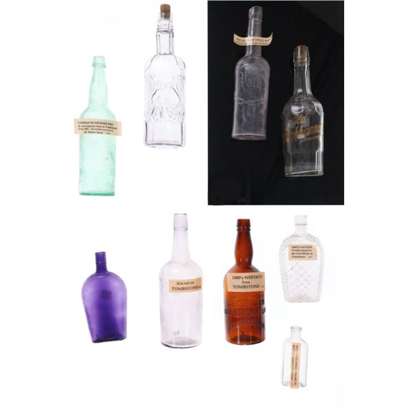 Various Glass Bottles From Tombstone 19th C (9)
