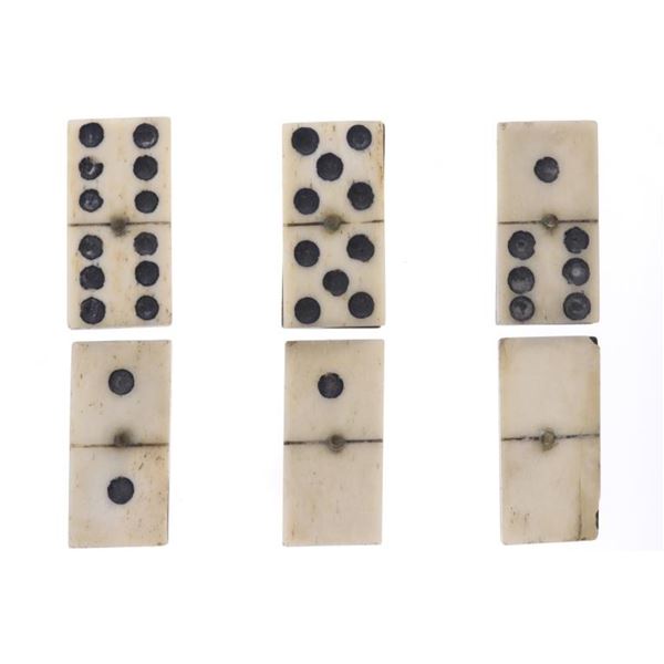 EXCAVATED Civil War Era Bone & Ebony Dominoes