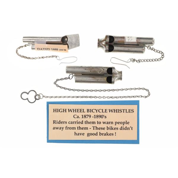 Thin Wall Angled & Straight Bike Whistles 1870-90s