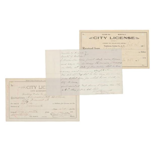 Tombstone, Cochise Co., A.T. City License c. 1881-