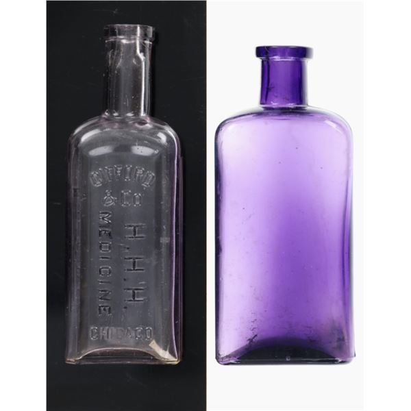 1880's Tombstone Found Purple Medicine Bottles