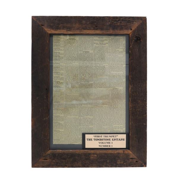 Tombstone Epitaph Newspaper Vol 1. No. 1 Reprod.