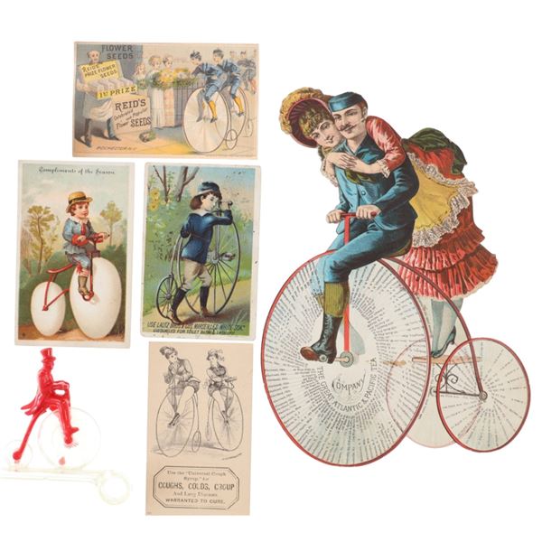 Ca. 1880-90's High Wheel Bike Adv. & Ephemera (6)