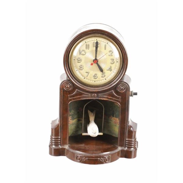 Master Crafters "Swinging Bird" Mantle Clock 1950s