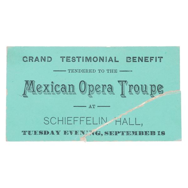 Original Schieffelin Hall Mexican Opera Troupe Adv