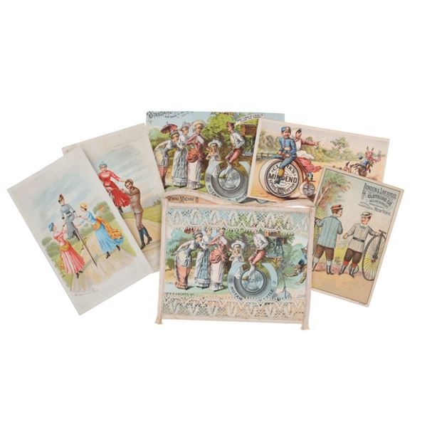 Various Advertisements W/ High Wheel Bikes (6)