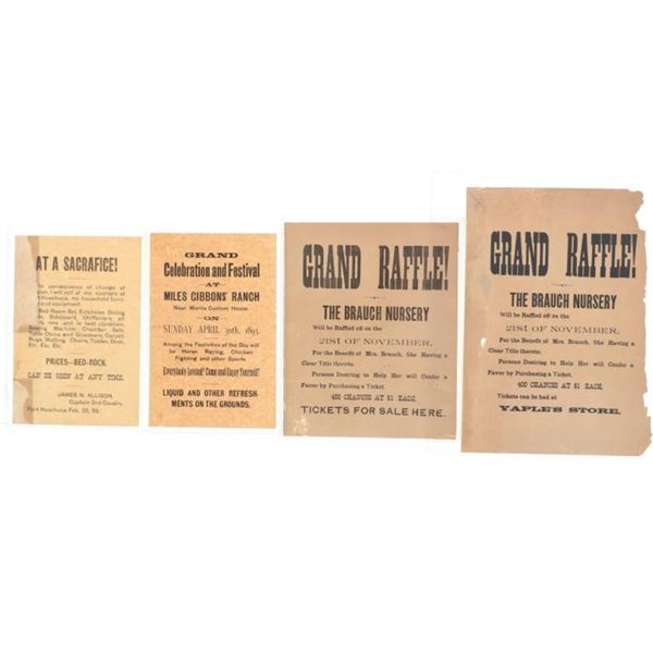 Ca. 1890's Tombstone Original Event Flyers (4)
