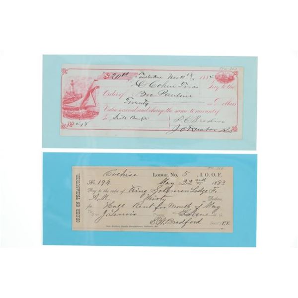 Fraternal Lodge Checks per Tombstone, A.T. c1883-