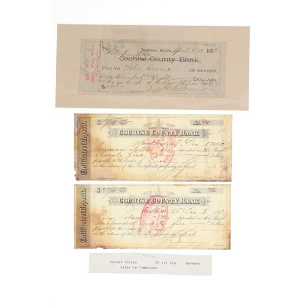 Cochise County Bank & P.W. Smith & Co. Checks