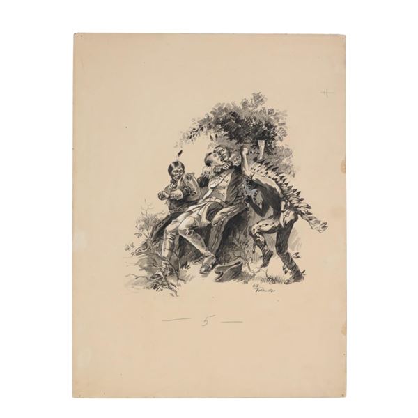 R.E. Todhunter Mixed Media Tombstone Western Art