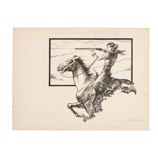 "Ranch Lover" Western Pulp Mixed Media - Todhunter