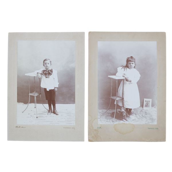 C.S. Fly Studio Photos Of A Young Boy & Girl 1880s