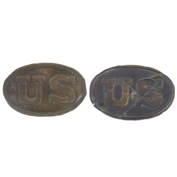 U.S. Civil War Era Brass Belt Buckle Pair c. 1860s