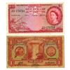 Image 1 : British Caribbean Territories and Government of British Guiana, 1935 and 1962, Issued Banknote Pair.