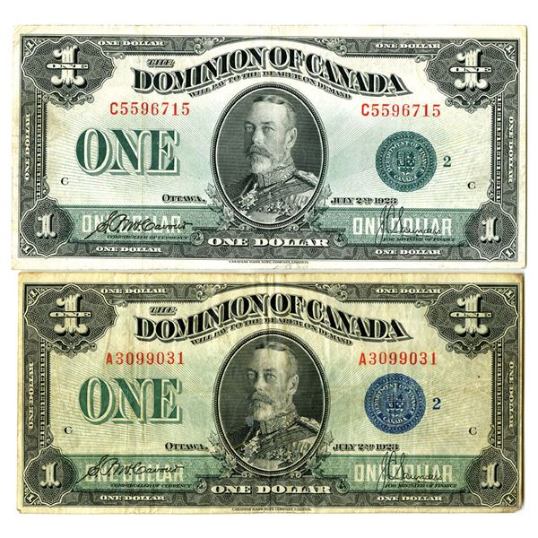 Canada. Dominion of Canda, 1923, Issued Banknote Pair.