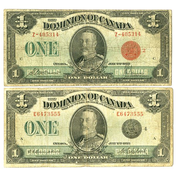 Canada. Dominion of Canada, 1923, Issued Banknote Pair.