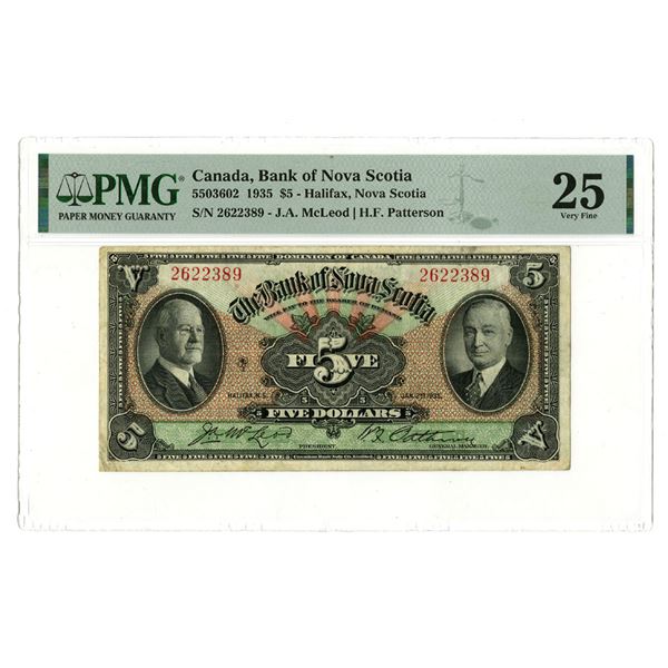 Canada. Bank of Nova Scotia, 1935, Issued Banknote.