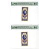 Image 1 : China. Bank of Taiwan, 1950, "Kinmen Branch" Sequential Pair of Issued Banknotes.