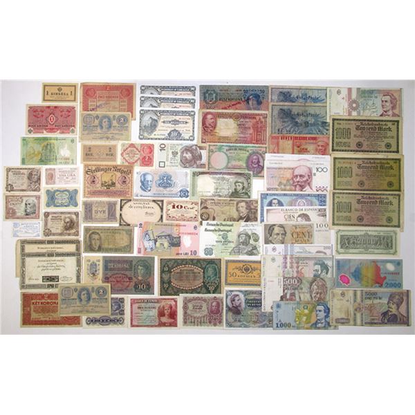 European Collection of Banknotes, 1900s to 2018, Group of 60+ Issued Banknotes.
