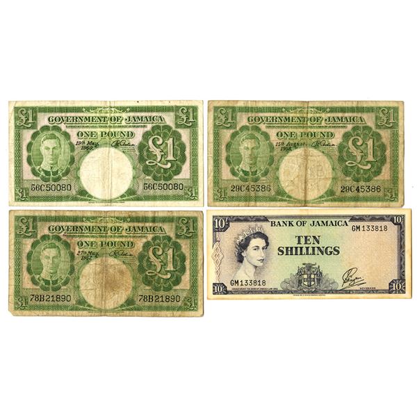Jamaica. Government of Jamaica and Bank of Jamaica, 1957, 1958, 1960 and, L.1960 (1964), Issued Bank