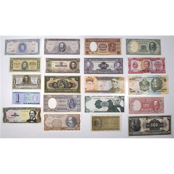 South American Issued Banknote Collection, 1939 to 2003.