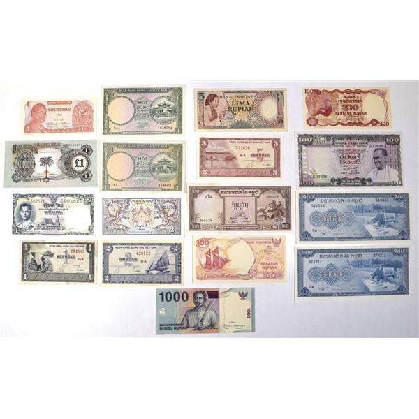 Diverse Regional Lot: Southeast Asia, South Asia, and West Africa Banknotes, ND (1955) to 2009