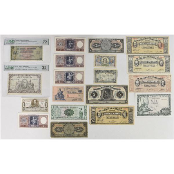 World Wide. Spanish Speaking Countries, 1915 to 1965, Issued Banknote Collection