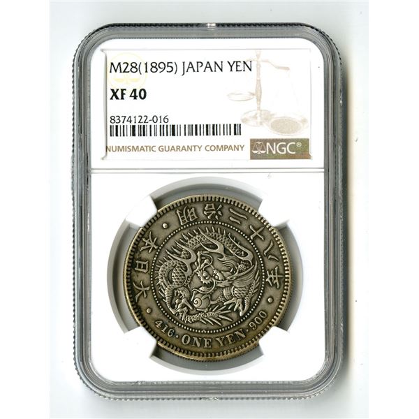 Japan. Silver Yen, M28 (1895) Japan Yen. NGC graded XF 40