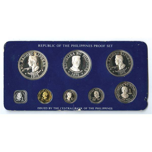 Philippines. Republic of the Philippines, 1975, Silver Proof Set by the Franklin Mint.