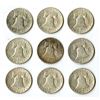 Image 2 : Franklin Silver Half Dollars, 1954 to 1963, Group of 9 Coins.
