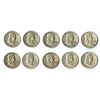 Image 1 : Franklin Silver Half Dollars, 1956 to 1962, Group of 10 Coins.