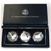 Image 1 : U.S. Commemorative Veterans Silver Dollars, 1994, 3 Coin Proof Set.