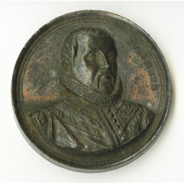 Columbus Exposition, 1893, Copper Medal with Portrait of Columbus and Administration Building.