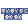 Image 1 : U.S. American Silver Eagle, 1997, Group of 5, 1 Ounce Coins of .999 Silver.