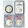 Image 1 : U.S. American Silver Eagle, 2003 (2); 2006; & 2009 , Uncirculated 1 Ounce Silver Eagle Quartet.